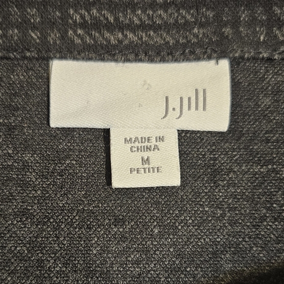 J. Jill Ponte Knit Windowpane Shift Dress Women's size Medium Petite Gray Black - Picture 6 of 8